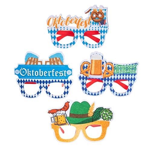 SEWACC 4 Paar Oktoberfest Dekoration Deutsche Bierbrille Bierkrug Sonnenbrille Bierpapier Bierfest-brille Brille Anziehen Cinco De Mayo-dekorationen Kind Zubehör Empfindlich von SEWACC