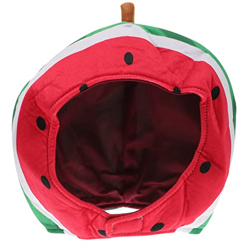 SEWACC Plüsch Wassermelone Hut Neuheit Weihnachten Plüsch Hut Wassermelone Mütze Kopfbedeckung Weihnachten Kostüm Obst Party Cosplay Zubehör von SEWACC