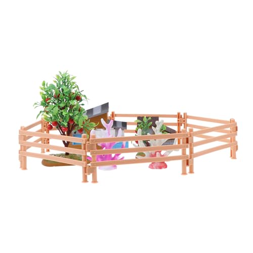 SEWOART 1 Satz Farmmodell-Ornamente Mini-bäume-Modell Bauernspielzeug Mikrolandschaftsbauernhofmodell Puppenhauszubehör Blumentopf-zaunplatte Miniatur-dekor Miniatur-weidebausatz PVC von SEWOART