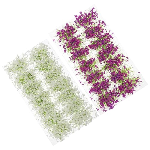 SEWOART 2 Kisten Grasschuppen Künstlich Ödland Im Freien Korb Miniatur Tischplatte Aus Grünem Gras, Synthetik Scheibengardinen Mini-Gras-Cluster Selber Machen Mini-grasbüschel Harz von SEWOART