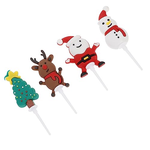 SEWOART 4 Stück Weihnachtskucheneinsatz weihnachtliche Essensauswahl Vorspeisen weihnachtsparty accessoires cake topper weihnachten Desserteinsatz Topper weihnachtsdessert Colorful von SEWOART