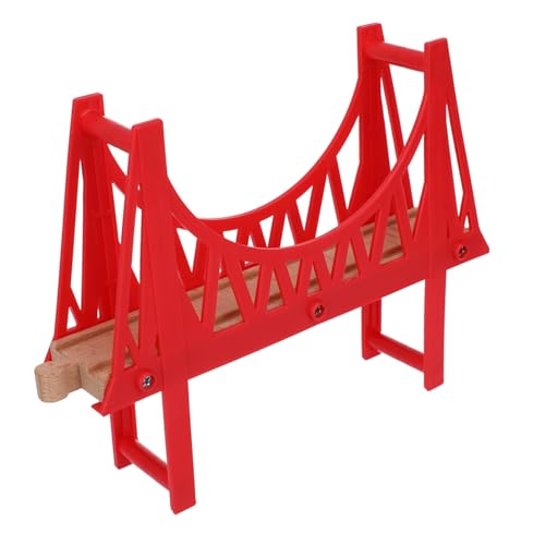 SEWOART Holzeisenbahn Zubehör Doppelstöckige Abnehmbare Hängebrücke Rotes Holz Zug Brückenmodell Pädagogisch Kreativ Für Zuhause Schule SEWOART Holzeisenbahn Zubehör Doppelstöckige Abnehmbare Hängebrücke Rotes Holz Zug Brückenmodell Pädagogisch Kreativ Für Zuhause Schule von SEWOART