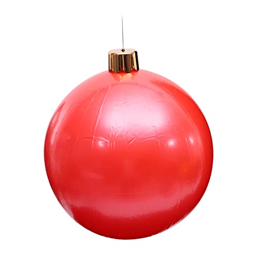 SEWOART Weihnachtsballons Weihnachten übergroßer aufblasbarer Ball Weihnachtsdekoration aufblasbare weihnachtskugeln aufblasbarer weihnachtsball Spielzeug aufblasbare Verzierung PVC rot von SEWOART