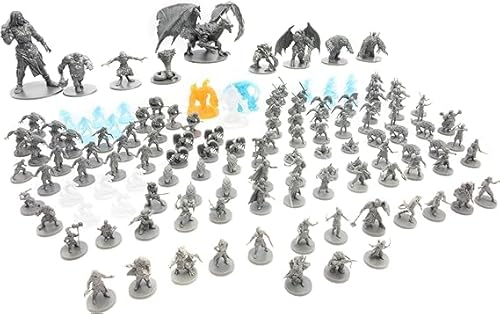 Blacklist Games Miniaturen: Fantasy Serie 1 Stretch-Tore – 66 Stile – 10 große Figuren – 1 riesiger 1 Drache – 3 Farben – sehr detailliert (131 Artikel) von SFG