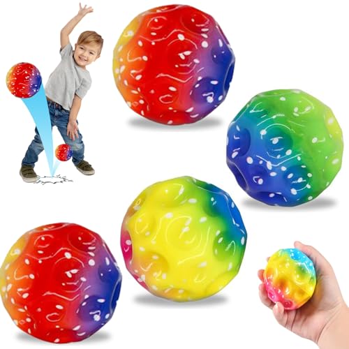 SFSSHUI Ball, 4 Stück 7 cm Springende Bälle, Hohe Springender Gummiball, Mini Bouncing Ball, Sprünge Gummiball, Space Theme Bouncy Balls, Bouncy Balls for Kids Party von SFSSHUI