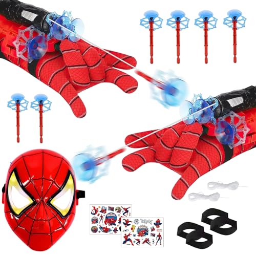 Held Launcher,Spider Launcher Handschuh Mit Kinder Maske,Handgelenk Spielzeug Set,Spider Launcher Handschuhe,Spider Hero Handschuhe,Super Spider Launcher,Mit Kinder Maske Kinder Geschenk. von SFSSHUI