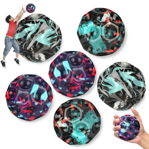 SFSSHUI 6 Stück Ball Sprünge Gummiball High Bounce Hole Ball Bouncing Ball Toy Galaxy Ball Gummiball Hohe Springender Gummiball Spielzeug Planeten Hüpfbälle Für Kinder Im Freien. von SFSSHUI