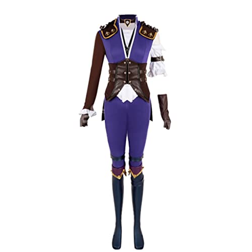 SFWXCOS LOL Caitlyn Cosplay Kostüm League Superhero Uniform Outfits Arcane Rollenspiele Cosplay Kostüm für Erwachsene von SFWXCOS