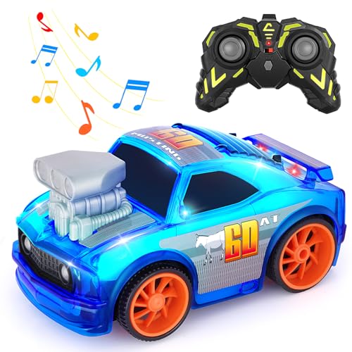 SGILE Ferngesteuertes Auto ab 3 Jahre, 2,4 Ghz Ferngesteuertes Auto für Kleinkinder mit LEDs und Sound, RC Spielzeugauto für Kinder, Vorschulkinder, Jungen, Mädchen, Geburtstag, Geschenk von SGILE