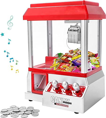 Candy Grabber Maschine Nachfüllbare Musik Mini Klauenmaschine mit 20 Münzen Batteriebetriebene Sweet Grab Maschine für Kinder und Klauenmaschine Arcade Spiel von SGM