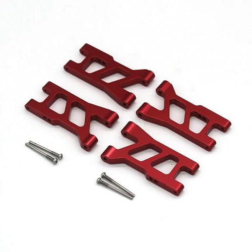 4-teiliges Metall-Vorder- und Hinterradaufhängungsarm-Set 7630 Zubehör for Traxxas Latrax 1/18 RC-Auto Upgrade-Teile Zubehör Silber(Rood) von SGREHJDR