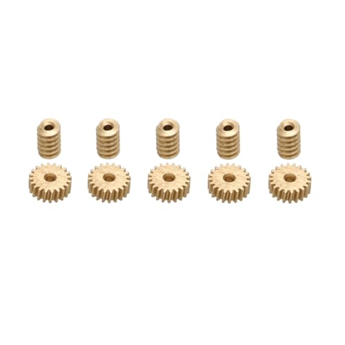 SGREHJDR 5Sets 20T Mini Schneckengetriebe Modul 0,2 Messing Ritzel Wellenanschluss Lochdurchmesser 1mm 1:87 Statische Wechselräder for DIY RC Modelle von SGREHJDR