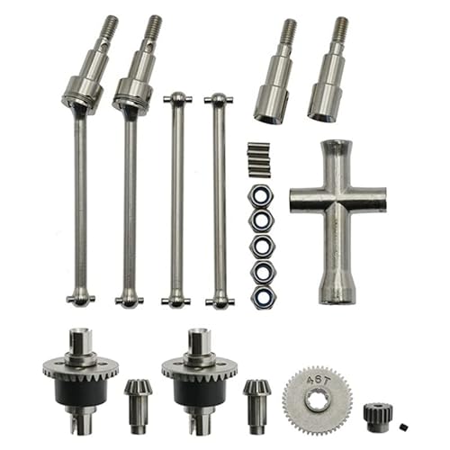 SGREHJDR Metall Differential und Antriebswelle Set for SCY 16101 16102 16103 16201 Pro 1/16 Bürstenlosen RC Auto Upgrades Teile Zubehör von SGREHJDR