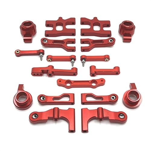 SGREHJDR Metall-Upgrade, Schwinge, Lenkbecher, Lenkgruppe, Set, for MN 1/16 MN38 RC-Autoteile(Rood) von SGREHJDR