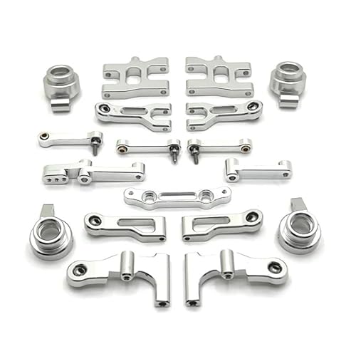 SGREHJDR Metall-Upgrade, Schwinge, Lenkbecher, Lenkgruppe, Set, for MN 1/16 MN38 RC-Autoteile(Silver) von SGREHJDR