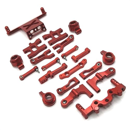 SGREHJDR Metall-Upgrade, Schwinge, Lenkschale, Satz anfälliger Teile, for MN-Modell 1/16 MN38 RC-Autoteile(Rood) von SGREHJDR