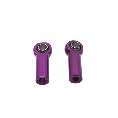 SGREHJDR Metall-Upgrade, positives Gewinde, umgekehrtes Gewinde, 2 Stück, Länge 18 mm, Loch 2,5 mm Dicke, 7 mm Spurstangen-Kugelschnalle for RC-Autoteile(Purple) von SGREHJDR