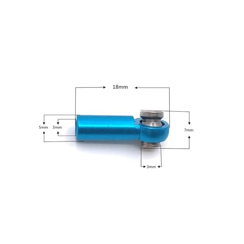 SGREHJDR Metall-Upgrade, positives Gewinde, umgekehrtes Gewinde, 2 Stück, Länge 18 mm, Loch 3 mm Dicke, 7 mm Spurstange, Kugelschnalle for RC-Autoteile(Blauw) von SGREHJDR