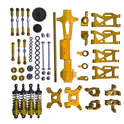 SGREHJDR Metall-Upgrade, verstellbare Spurstange, Schwenkarm, Lenkbecher, 20er-Set, for WLtoys 1/14 144010 144001 144002 RC-Autoteile(Yellow) von SGREHJDR