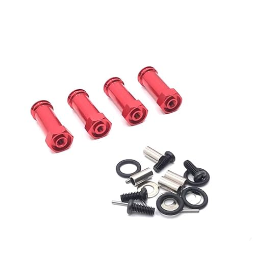 SGREHJDR Metall-Upgrade 12 mm breiterer Radadapter for WLtoys 1/10 104001 104002 RC-Autoteile(Rood) von SGREHJDR