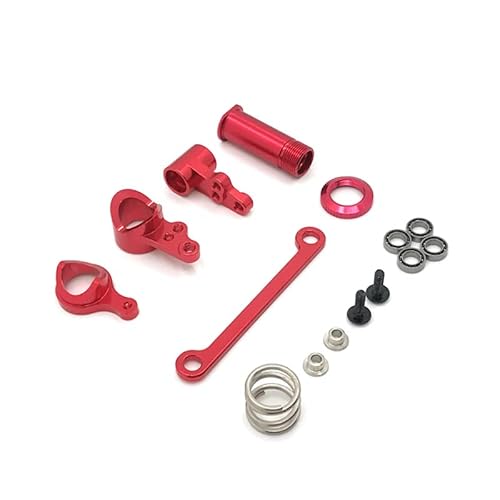 SGREHJDR Metall Upgrade 4 * 7 * 2 Lager Lenkung Montage for WLtoys 144010 144001 144002 124016 124017 124018 124019 RC Auto Teile(Rood) von SGREHJDR