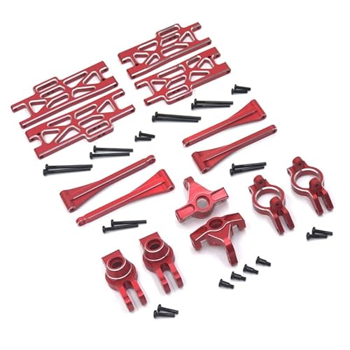 SGREHJDR Metall-Upgrade C-Sitz-Schwingen-Lenkbecher-Set, 7 Stück, for WLtoys 1/10 104009 1/12 12402-A 12404 12409 RC-Autoteile(Rood) von SGREHJDR