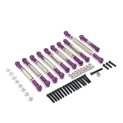 SGREHJDR Metall Upgrade Einstellbare Spurstange Lenkstange for MN 1/12 D91 D90 D96 MN98 99S RC Auto Teile(Purple) von SGREHJDR