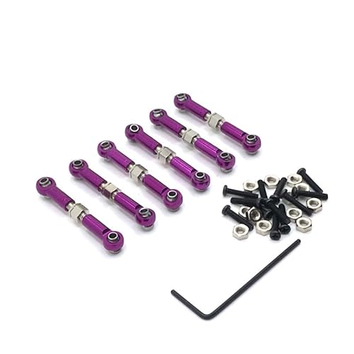 SGREHJDR Metall Upgrade Nachrüstung Einstellbare Zugstange for WLtoys 184011 A959 A949 A969 A979 K929 RC Auto Teile(Purple) von SGREHJDR