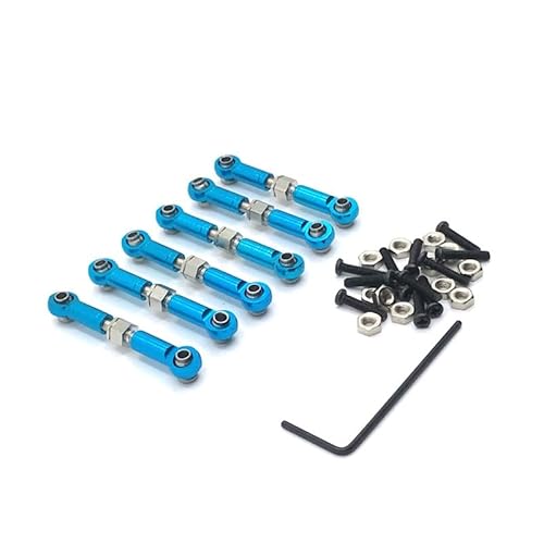 SGREHJDR Metall Upgrade Nachrüstung Einstellbare Zugstange for WLtoys 184011 A959 A949 A969 A979 K929 RC Auto Teile(Sky Blue) von SGREHJDR