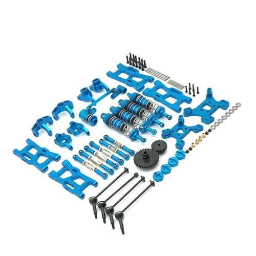 SGREHJDR Metall Upgrade Retrofit 44T 27T Getriebe Antriebswelle 14 Pack for WLtoys 144010 144002 144001 124017 124019 RC Auto Teile(Sky Blue) von SGREHJDR