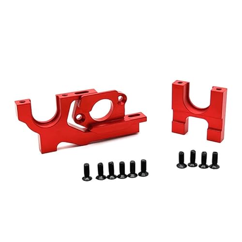 SGREHJDR Metall-Upgrade-Untersetzungsgetriebe und verstellbare Motorhalterung for WLtoys 1/10 104072 104001 104002 RC-Auto-Ersatzteile(Rood) von SGREHJDR