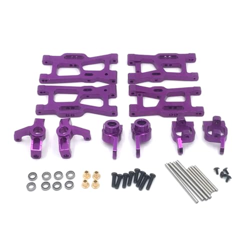 SGREHJDR Metall-Upgrades Schwingarm-Lenkschalenlager 6er-Pack for Wltoys 144010 144001 144002 124016 124017 124018 124019 RC-Autoteile(Purple) von SGREHJDR