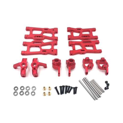 SGREHJDR Metall-Upgrades Schwingarm-Lenkschalenlager 6er-Pack for Wltoys 144010 144001 144002 124016 124017 124018 124019 RC-Autoteile(Rood) von SGREHJDR