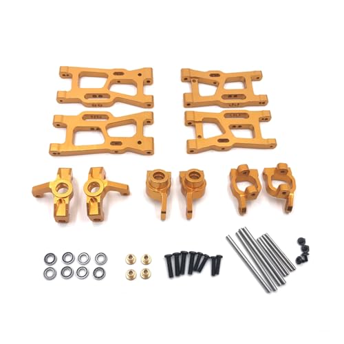 SGREHJDR Metall-Upgrades Schwingarm-Lenkschalenlager 6er-Pack for Wltoys 144010 144001 144002 124016 124017 124018 124019 RC-Autoteile(Yellow) von SGREHJDR