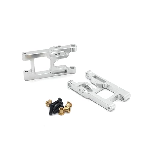 SGREHJDR RC Car Vorderradaufhängungsarme, 2 Stück Aluminiumlegierung Vorderradaufhängungsarme mit Schrauben for Wltoys 12428 / FY03 RC Car Upgrade Acc(Silver) von SGREHJDR