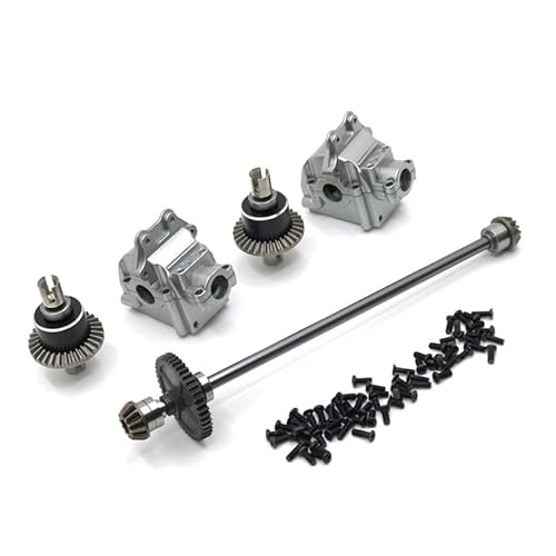 SGREHJDR Upgrade Metall Mitte Antriebswelle Montage Getriebe Differential Kit for WLtoys 1/14 144010 144001 144002 RC Auto Teile(Dark Grey) von SGREHJDR