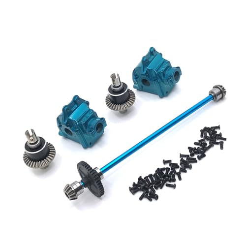 SGREHJDR Upgrade Metall-Mittelantriebswellenbaugruppe Getriebedifferentialsatz for Wltoys 144010 144001 144002 Teile(Blauw) von SGREHJDR