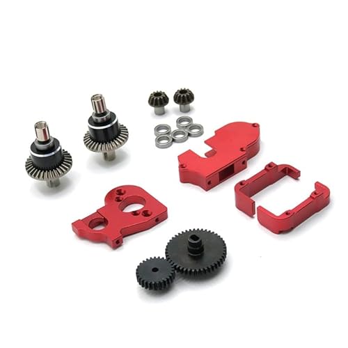 SGREHJDR Upgrade Metall Modifikation Differential Getriebe 8 Pack for WLtoys 144010 144002 144010 124016 124017 124018 124019 RC Auto Teile(Rood) von SGREHJDR