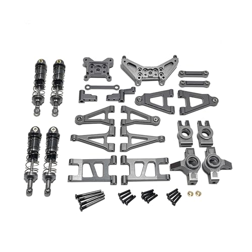 SGREHJDR for Mjx Hyper go 1/14 14301 14302 Fernbedienung Auto zubehör Metall Schwinge lenkung Tasse Upgrade Set(Titanium) von SGREHJDR