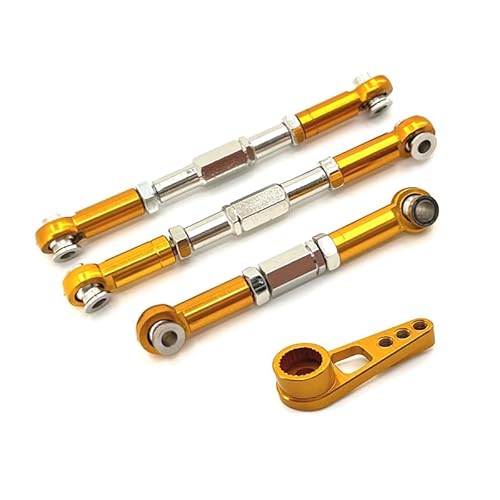 SGREHJDR for Wltoys 1/10 104016 104018 104009 RC Auto Metall Upgrade Spurstange Lenkarm(Gold) von SGREHJDR