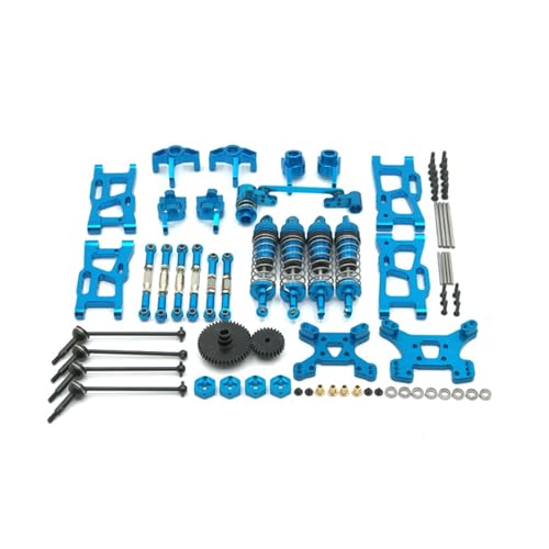 SGREHJDR for Wltoys 144001 144002 144010 124017 124019 Metall Upgrades Teile Modifikation Kits Schwinge Stoßdämpfer Set RC Auto Zubehör(Blauw) von SGREHJDR