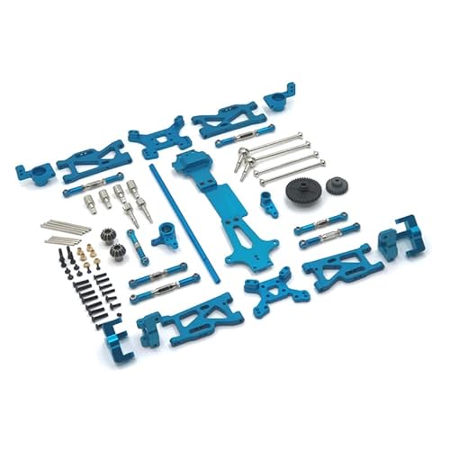 SGREHJDR for Wltoys 144001 144010 144002 RC Auto Metall Upgrade Schaukel Arm Lenkung Sitz Hinterrad C Reduktion Getriebe Antriebswelle refit Teile(Blauw) von SGREHJDR