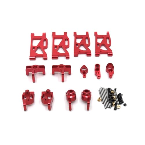 SGREHJDR for Wltoys 144010 144001 02 124017-16-18 124019 RC Auto Metall Upgrade Zubehör(Red six Piece Set) von SGREHJDR