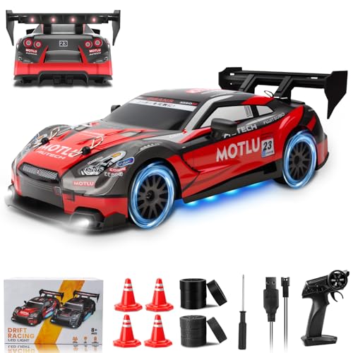 SGZIOO 1:24 Mini Drift Auto Ferngesteuert, 4WD RC Drift Car, Ferngesteuertes Auto Drift mit LED Leuchten, 20 km/h Mini Drift Car mit 2,4 GHz Fernbedienung, 4 Reifen und 4 Straßensperren (Rot) SGZIOO 1:24 Mini Drift Auto Ferngesteuert, 4WD RC Drift Car, Ferngesteuertes Auto Drift mit LED Leuchten, 20 km/h Mini Drift Car mit 2,4 GHz Fernbedienung, 4 Reifen und 4 Straßensperren (Rot) von SGZIOO