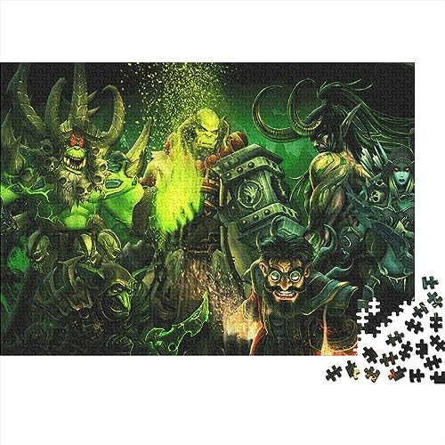 300-Teiliges Puzzle World of Warcraft -Puzzle Für Erwachsene Holzbrett-Puzzles Interessante Stressabbau-Puzzles 40X28cm von SHAARI