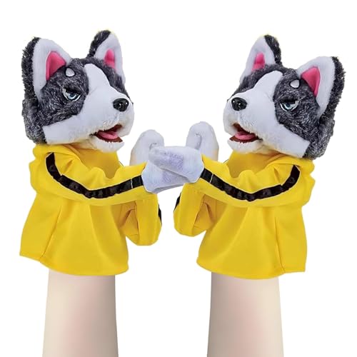Kung Fu Husky Dog Toy, Kung Fu Puppet Animal Toy Husky Gloves Doll Children's Game Plush Toys, Soundable Boxing Dog Hand Puppet Toy, for Adults and Children's Hands (1set) von SHANDADDY