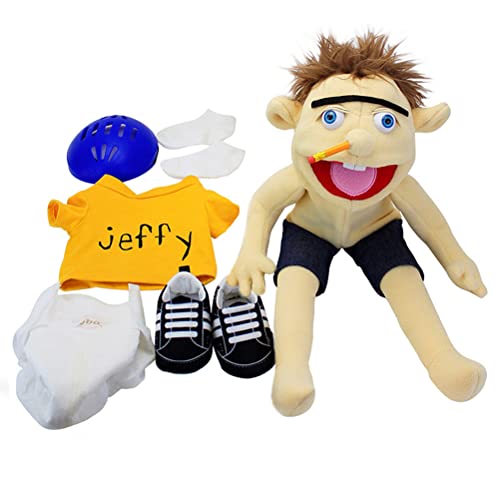 SHANGYE Jeffy Puppet Plüsch Spielzeug Puppe, Cartoon Boy Puppet Weiches Plüsch Spielzeug Handpuppe für Play House, Geschenk für Geburtstag Weihnachten Halloween Party, 60 cm von SHANGYE