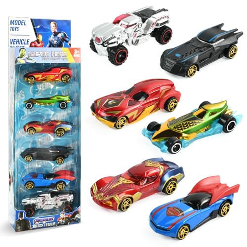 SHANKAM 6 Stück Auto Spielzeug Set,Kinder Spielzeugauto Set,Cars Spielzeug,Mini Rennauto Spielzeug,Mini Cars Autos,für 3-12 Jahre Jungen Mädchen Kinder(C) von SHANKAM