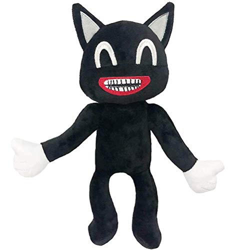 SHARRA Plüschtier, 30cm Plüschpuppe Kopf Kuscheltier Cartoon Katze Plüsch weich und Umarmen Anime Katze Plüsch Spielzeug Kinder Dekoration, Schwarz von SHARRA