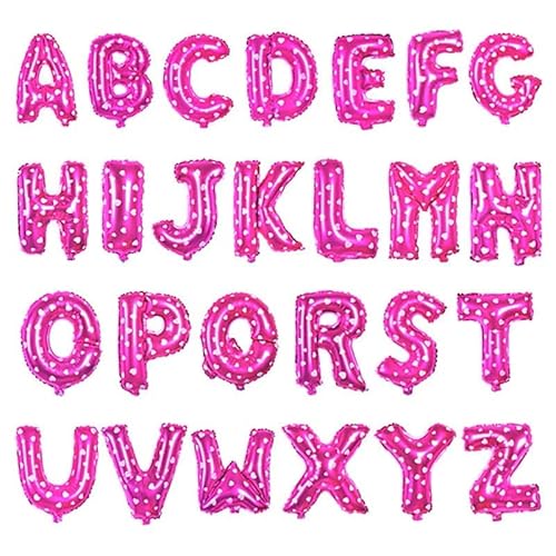 26 Stück 40,6 cm rosa Buchstaben A-Z Luftballons, Mylar-Folien-Alphabete DIY benutzerdefinierte personalisierte Phrase Banner für Geburtstag Jahrestag Babyparty Party Supplies Dekoration von SHATCHI